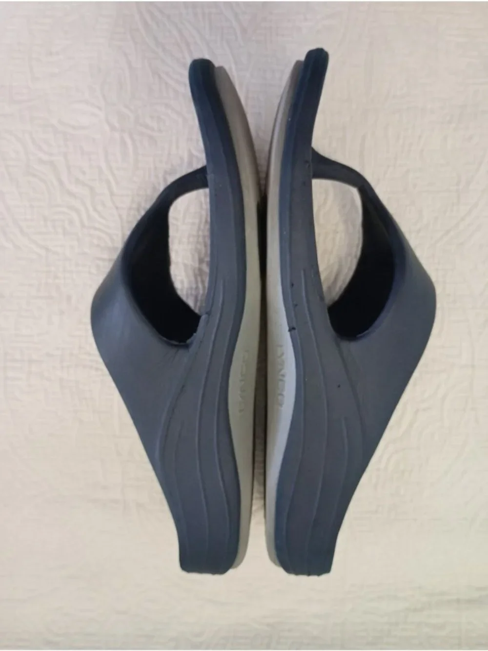 Aetrex Mens Navy Orthotic Sandals Size 10 Comfortable Arch Support Flip-Flops
